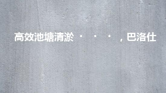 高效池塘清淤，巴洛仕設(shè)備助您一臂之力